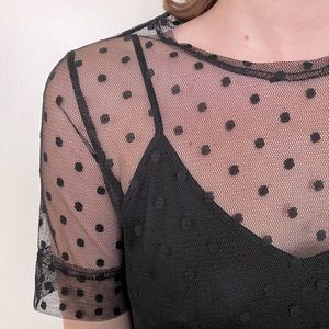 sheer polka dot dress